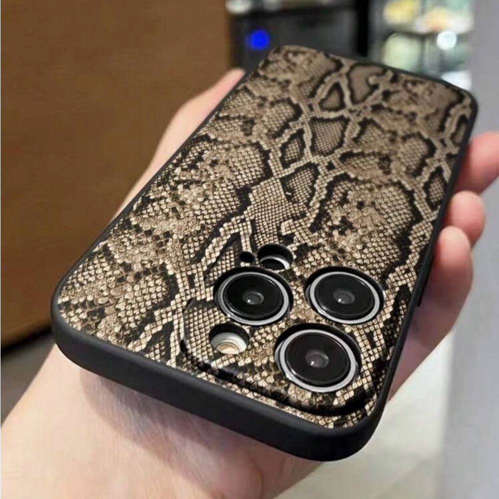 iPhone 15 Plus Phone Case Snake Skin Print Soft Protective Shockproof Case - Picture 5 of 6